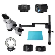 HAYEAR 7-90X Trinocular Microscope with 360° Swivel Arm for Mobile Phone Repair and Circuit Board Soldering 2K High Defi