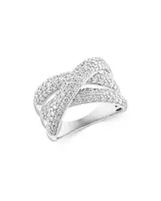 Bloomingdale's Fine Collection Diamond Crossover Ring in 14K White Gold, 1.70 tcw