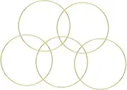 Ciieeo 5pcs Hoop Garland Ring Key Dream Catchers Kit Large Dreamcatcher Hoops Wreath Wedding Wire Number Crafting Wall Hanging Decor Accessories Kits Golden Iron