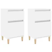 vidaXL Bedside Table Nightstand Lamp Stand Storage 2 pcs High Gloss White