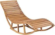 Solid Teak Rocking Sun Lounger for Outdoor Patio: Weather-Resistant Chair for Beach, Lawn, Garden Lounging & Reclining, Gravity Comfort, Lounge in Style