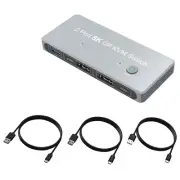2-Port DisplayPort 8K DP KVM Switch 2 DP Input 1 DP Output KVM Share 1 Monitor