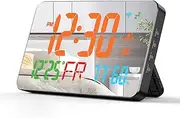 Labymos Tuya WiFi Desktop Clock Calendar Intelnt Thermometer Hygrometer with Digital LED Display Support WIFI Auto-Calibration/4-Level Adjustable Brightness/APP Remote View/High Temperature Warning fo