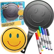 CucinaPro XL Smiley Face Pancake Pan 10" w Edible Food Markers - Gift for Kids