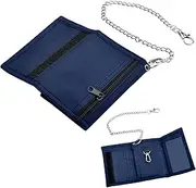 [YWKJDDM] Slim Wallet, Men's Wallet with Chain Clip Zipper, Fabric Wallet for Travel Sports for Teenagers Kids Boys Men (Blue), Blue, 12.3cm x 8.3cm, Classic