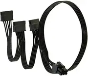 6 Pin to 3X 15 Pin SATA Hard Drive Power Adapter Cable for Some Types of Thermaltake Modular PSUs 20-in(50cm), Black