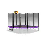 Kahuna Blizzard 14ft Trampoline With Basketball Set Purple