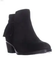NIB Naturalizer Zeline Black Suede Leather Fringe Ankle Boots 7