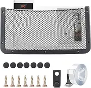 Car Storage Net Pocket - ABS Frame RV Cargo Elastic Mesh Pocket - Cell Phone Holder with Hooks, Boat Storage Pouch with Screws and Tape for Boats Trucks