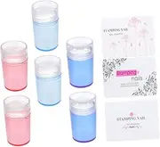 Baluue Pcs Mini Lidded Manicure Seals Nail Art Diy Stamper Tool Set for Home or Salon Use