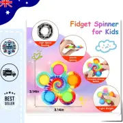 Fidget Spinner Pop it Toys Tie-Dye Popper Bubble Sensory Stress Relief For Kids