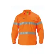 Taped Hi Vis Closed Front Drill Shirt MENS HIGH VISIBILITY