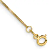 14K Yellow Gold 10 inch .9mm Curb with Spring Ring Clasp Anklet