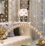 20 Strings Crystal Beaded Curtain Arched Door String Curtain Hanging Doorway Roo