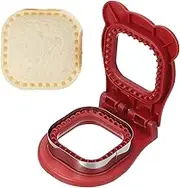 uxcell Crustless Sandwich Cutter, Square Shape Uncrustable Sandwich Maker Sealer Press Bread Cookie Cutter and Sealer for DIY Breakfast Lunch Afternoon Tea (Red)