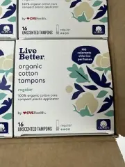 Live Better Organic Cotton Tampons CVS Health Regular 16Ct