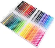 48 Colours for Watercolour Painting Set with Flexible and Soft Brush Tips,Calligraphy and Drawing with Water Brush for School, Home, and Office