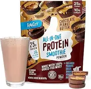 FlavCity Non-GMO Chocolate Peanut Butter Protein Powder Smoothie — Delicious Gluten Free Protein Shake — Nutrient-Dense Peanut Butter Chocolate Protein Powder — On-The-Go Healthy Snack (37.74 oz)
