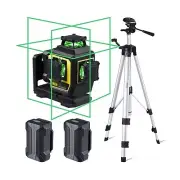 Firecore Laser Level 360 Self Leveling with Tripod, 3 X 360 Green Beam Cross ...