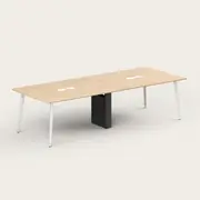 Recess Meeting Table | Boardroom Table | Office Furniture | Conference Table, Maple / White / None