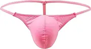[FBIEE88TR] Men's G-String Thongs Underwear Bikini Low Rise G-String Sexy Lingerie Briefs T-Back(Pink,X-Large)