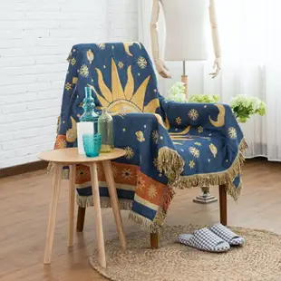 美式太陽神提花梭織線毯 沙發布 全蓋沙發套 單人130*180cm