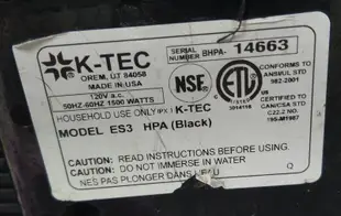 二手美國制Blendtec 調理機 Model ES3 HPA(剩下主機上電可以運轉歡迎自取