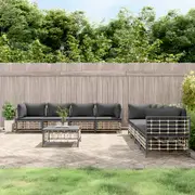 Outdoor Lounge Set Lounge Sectional Sofa Set with Cushions Poly Rattan vidaXL