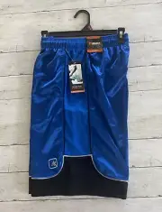 And1 Mens Core Basketball Shorts Blue/Black 11” Inseam Drawstring Waist S 28-30