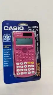 PINK Casio Fx-300ES PLUS Scientific Calculator 2 Way Power Solar Battery