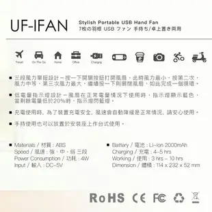 ONPRO UF-IFAN 風扇 無線涼風扇 USB充電 3段安靜風力 桌扇 隨行手風扇