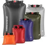 [Generic] Ultralight Dry Bag Set 70D Tear- Polyester Ideal for Camping Backpacking Kayaking Boating and Travel Drybag 6 PCS