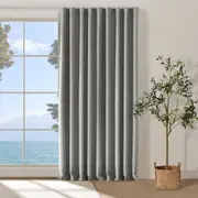 Cadence & Co. Bennett Faux Linen Blockout S-Fold Curtain - Steel