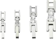 DanLingJewelry 4Pcs Stainless Steel Fold Over Necklaces Extender Cubic Zirconia Watch Band Clasps for Jewellery Making Bracelets