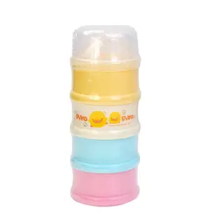 黃色小鴨GT-83007四層彩色奶粉盒 / 奶粉罐 / 奶粉分裝盒，外出或深夜泡奶既快又省時方便
