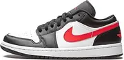 [Nike] Women's Air Jordan 1 Low UNC Basketball Shoe, Black/Siren Red-white, 8.5 US