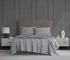 Luxury Cotton 1200 Thread Count Hotel Luxury 4-Piece Sheet Set, Queen, Light ...