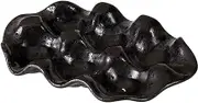 JWQFBC Ceramic Egg Tray, Sauce Dish, Side Dish, Spices, Heavy Duty, 6 Cups, Egg Storage Organizer for Countertop, Black