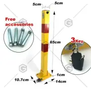 Square Heavy Duty Fold Down Security Parking Post Lock Safety Barrier 3keys AU