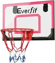Everfit 23" Mini Basketball Hoop for Kids Adult, Indoor Door Basket Ball Hoops Net Wall Backboard, Wall-Mounted Toys Home Room for Sports Exercise Playing Game, Red