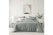 Bianca Kahlani Sage Green Polyester Waffle Quilt Cover Bedding Sleep Set