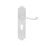KR Lucas Pavtom Door Lever Handle with Euro Keyhole 48mm