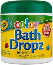 Crayola Color Bath Dropz 60 Tablets 3.59 Ounce Jar (3 Pack)