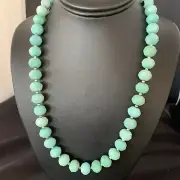 Amazonite Bead Chunky Navajo Pearls Sterling Silver Necklace 20" 13411N