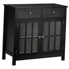 Sideboard Buffet Cabinet, Accent Kitchen Cabinet 31.5" W x 14" D x 30" H Black