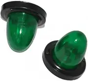 AEspares PAIR GREEN SIDE MARKER LIGHT ROUND 12V 21/5W BULB CAR TRUCK TRAILER LORRY