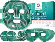Medi Grade Cooling Face Mask set for Puffy Eyes and Insulated Thermo-bag - Soothing Gel Ice Mask for Dark Circles and Puffiness - Cold Mask Relaxation