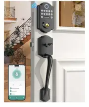 Smart WiFi Door Lock Set: HEANTLE Keyless Entry Front Door Lock Fingerprint....