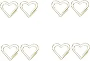 20pcs Metal Paper Clip Heart Shape Creative Bookmarks Simple Note Clips for Office