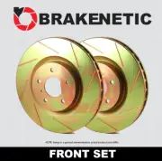 FRONT SET BRAKENETIC Sport Slotted Brake Disc Rotors JCW GP BNS34160.SS (for: Mini)